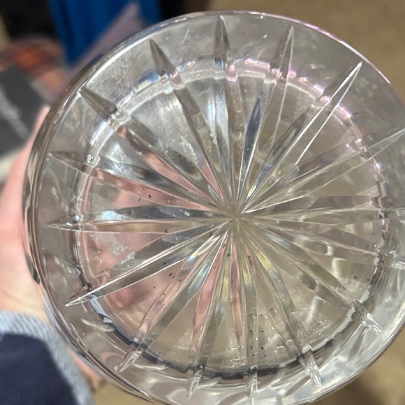 Crystal Vase with Etched Design - Picture 3 of 3